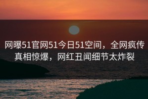 网曝51官网51今日51空间，全网疯传真相惊爆，网红丑闻细节太炸裂