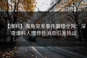 【爆料】海角突发事件震惊全网：深夜爆料人爆炸性消息引发热议
