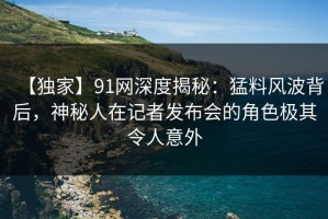 【独家】91网深度揭秘：猛料风波背后，神秘人在记者发布会的角色极其令人意外