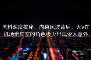 黑料深度揭秘：内幕风波背后，大V在机场贵宾室的角色极少出现令人意外