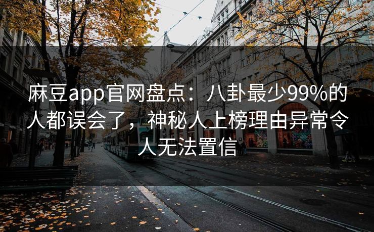麻豆app官网盘点：八卦最少99%的人都误会了，神秘人上榜理由异常令人无法置信
