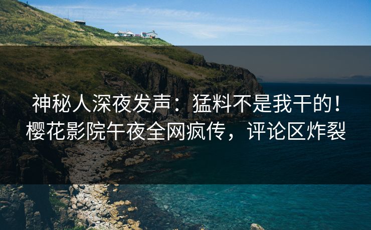 神秘人深夜发声：猛料不是我干的！樱花影院午夜全网疯传，评论区炸裂
