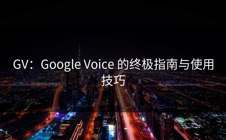 GV：Google Voice 的终极指南与使用技巧