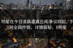 明星在今日凌晨遭遇丑闻 争议四起，91网全网炸锅，详情探秘，ll明星