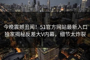 今晚震撼丑闻！51官方网站最新入口独家揭秘反差大V内幕，细节太炸裂