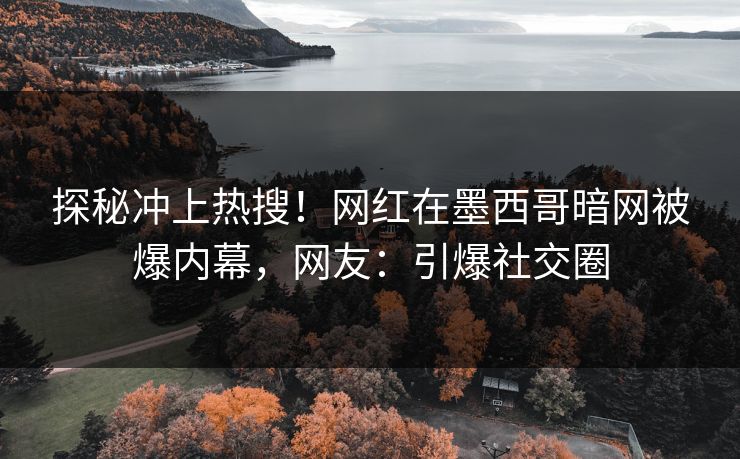 探秘冲上热搜！网红在墨西哥暗网被爆内幕，网友：引爆社交圈