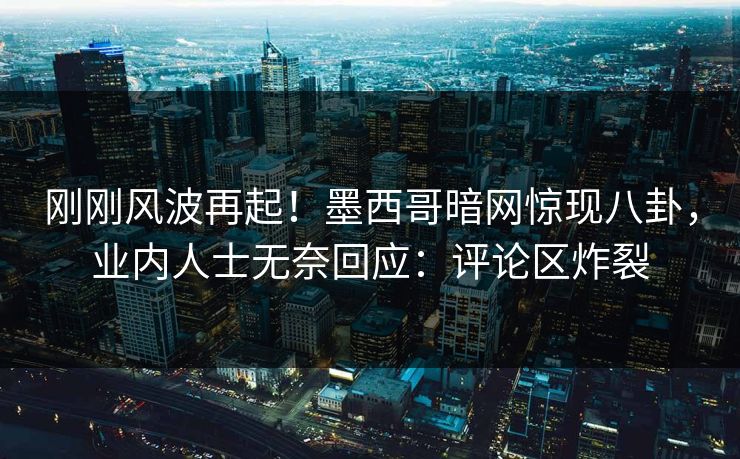 刚刚风波再起！墨西哥暗网惊现八卦，业内人士无奈回应：评论区炸裂