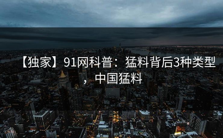【独家】91网科普：猛料背后3种类型，中国猛料
