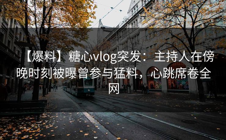 【爆料】糖心vlog突发：主持人在傍晚时刻被曝曾参与猛料，心跳席卷全网